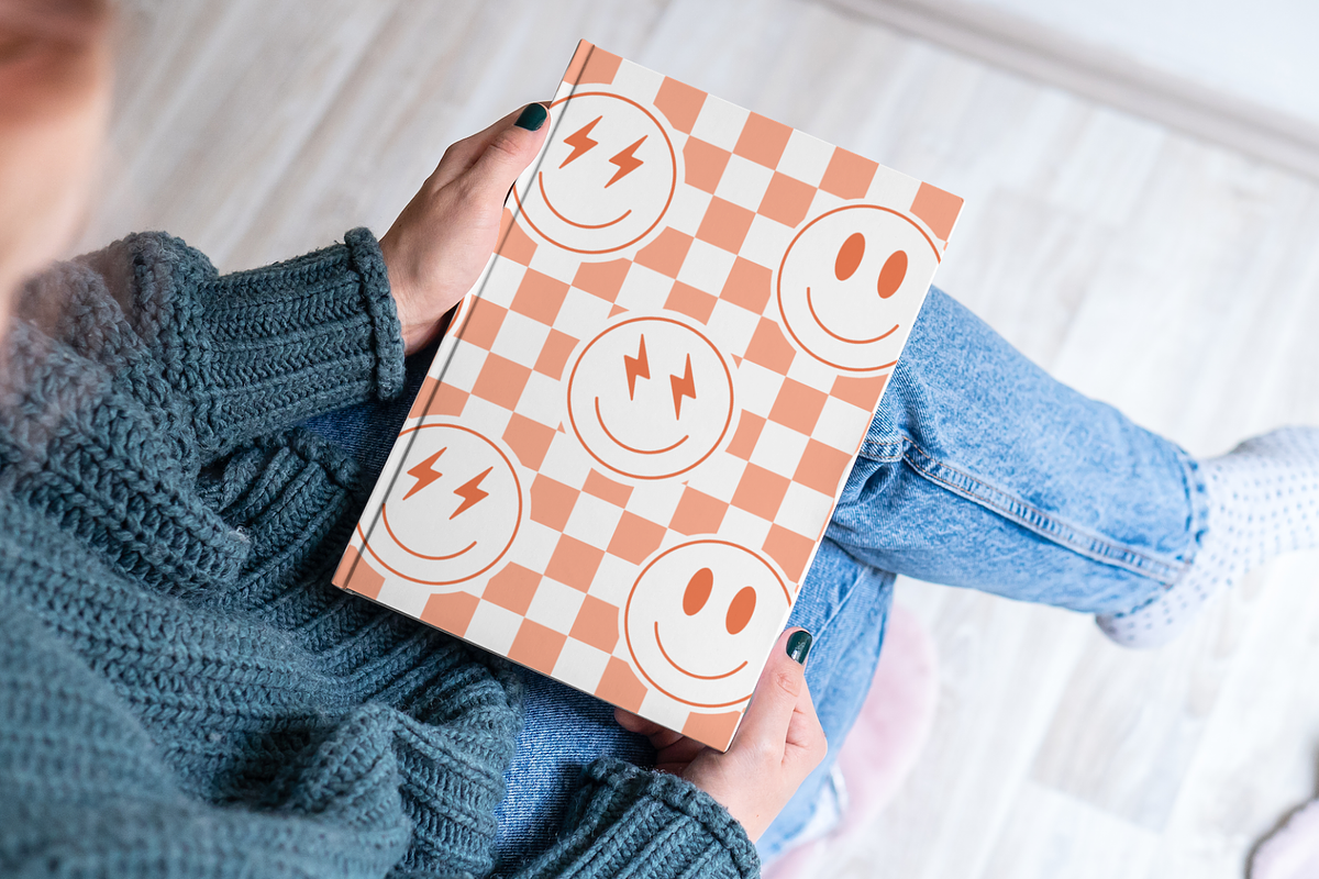 CHECKERED RETRO SMILEY FACE PATTERN, a Pattern Graphic by SERENZO