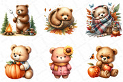 Watercolor Autumn Bear Clipart, an Illustration by DreamPrint404 (Thumbnail 6 of 6)
