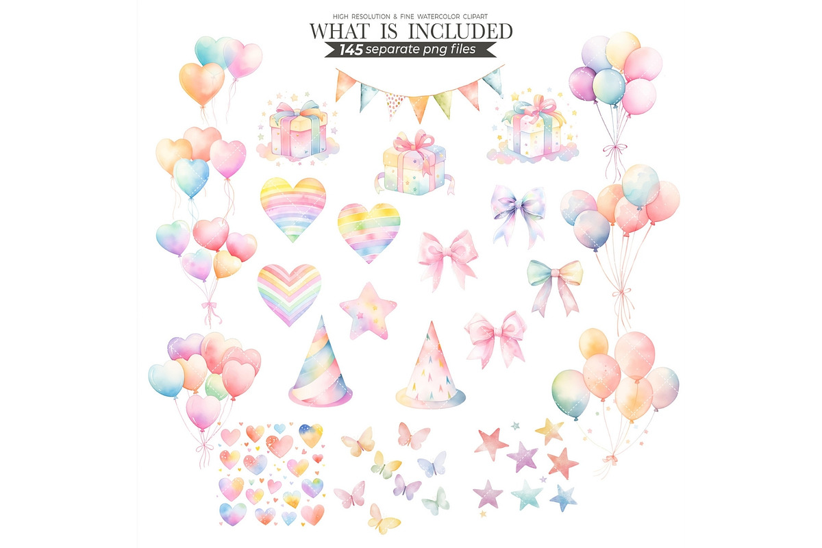 Pastel Unicorn Watercolor Clipart, an Illustration by CharmClipart (Photo 9 of 10)