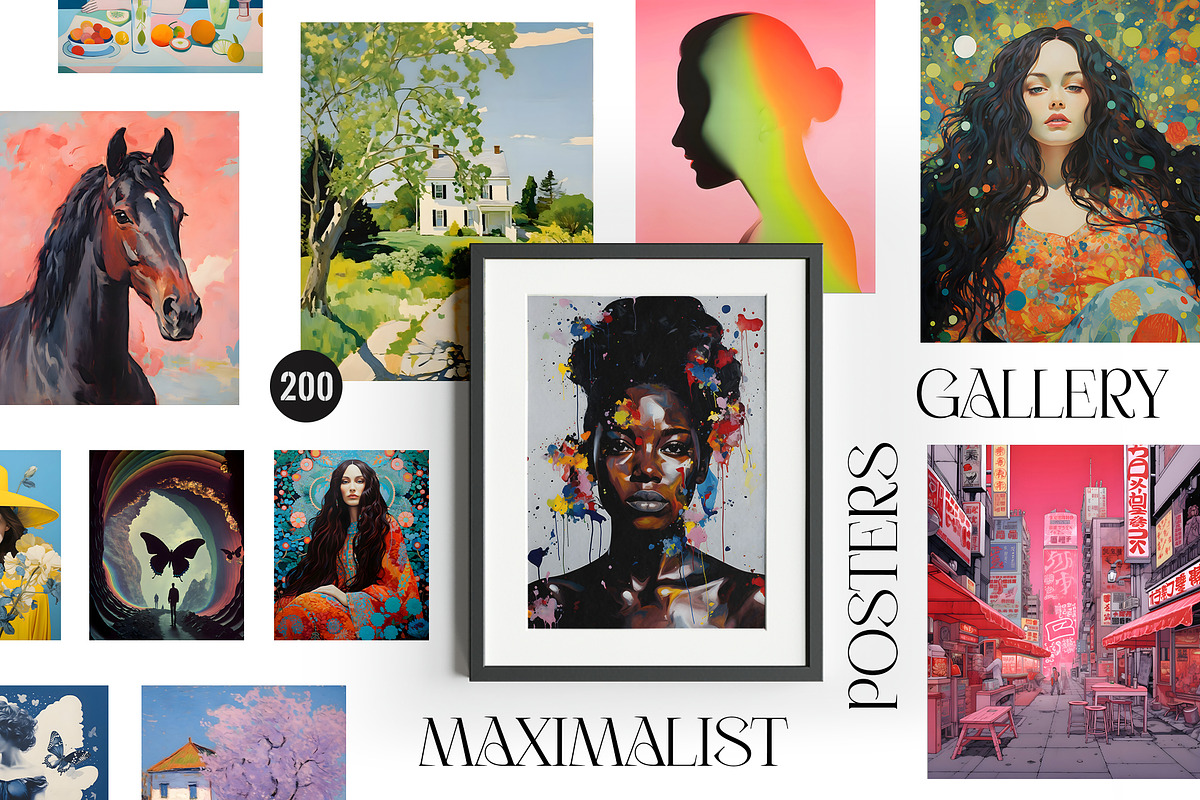 Maximalist Posters Wall Art Gallery, a Graphic by SunnyAfternoons (Photo 1 of 11)