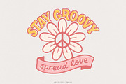 Stay Groovy Spread Love PNG, Retro, an Illustration by SharpMarketplace (Thumbnail 1 of 9)