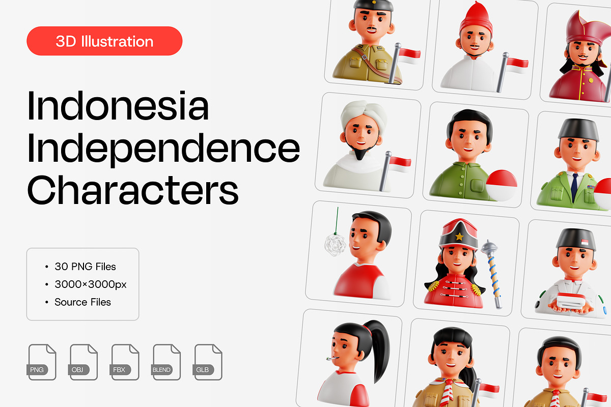 Indonesian Independence Characters, a Characters & Person 3D Model by Eklip Studio (Photo 1 of 3)