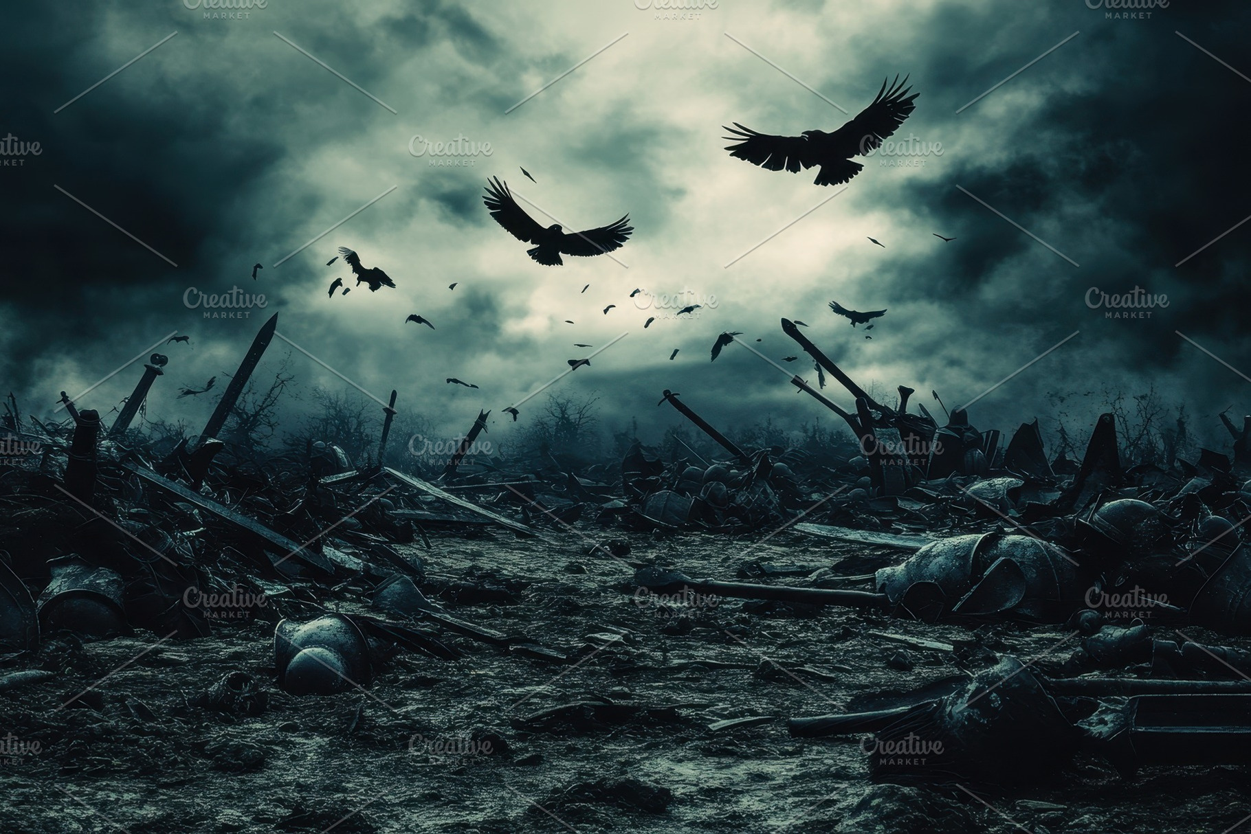 Gothic fantasy landscape with a dark, a Photo by Pavel_design