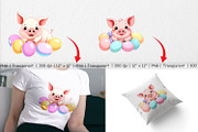 Easter Pig Clipart, a Graphic by Artnoy (Thumbnail 3 of 5)