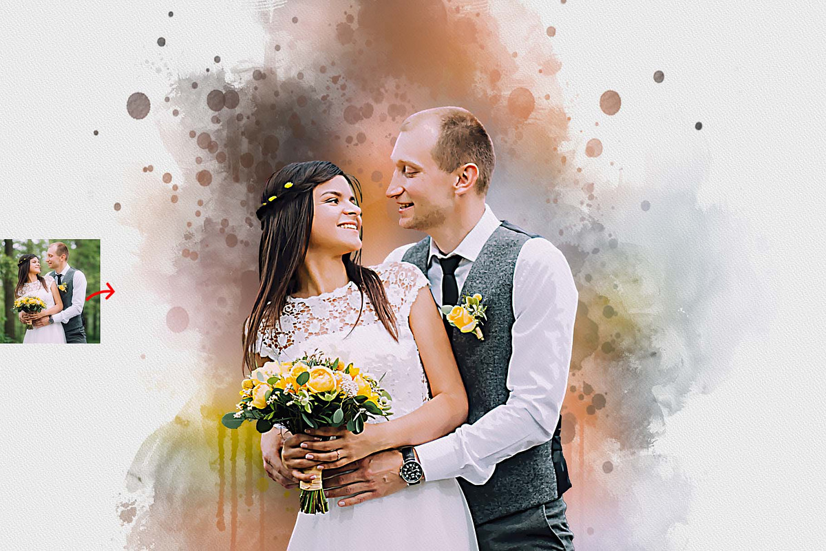 Portrait Watercolor Dropping Action, an Action Add-On by Photoshop Action (Photo 5 of 7)
