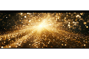 Golden Glitter Light Burst, an Abstract Photo by piter.goskov