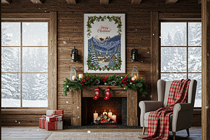 Cozy Christmas Frame Mockup, a Product Mockup by Designer Dude