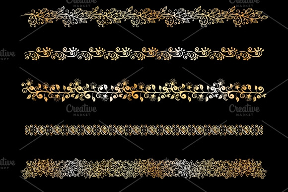 Decorative Floral Border Elements