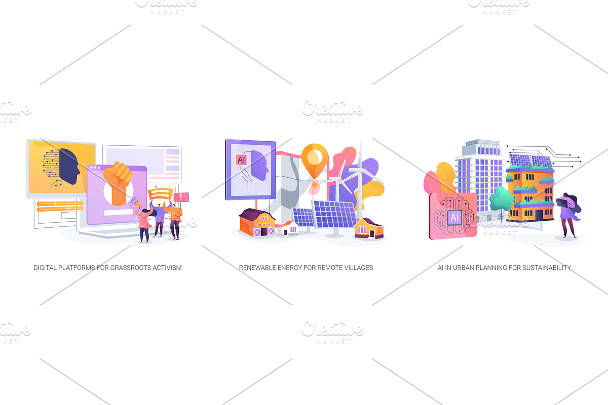 Tech, AI Driving Sustainability and, a Technology Illustration by Visual Generation