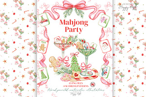 Christmas Mahjong Cocktail Clipart