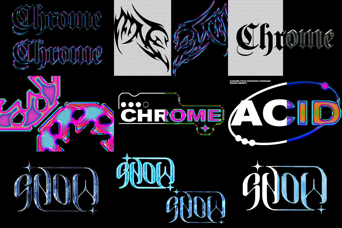 Chrome Text Effect - PSD Bundle, a Brushes & More by saintricchi (Photo 4 of 4)