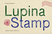 Lupina Stamp, a Sans Serif Font by Craft Supply Co. (Thumbnail 1 of 8)