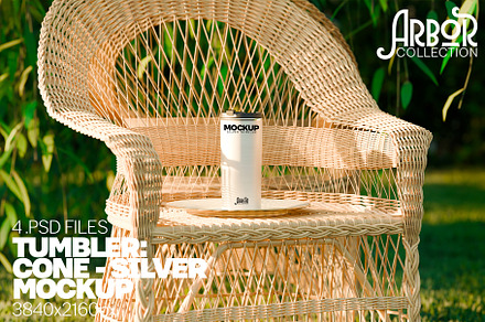 Straight Silver Tumbler Mockup Arbor