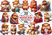 Cute Beaver Clip Art, Woodland Anima, an Animal Illustration by RobertsArt (Thumbnail 1 of 7)