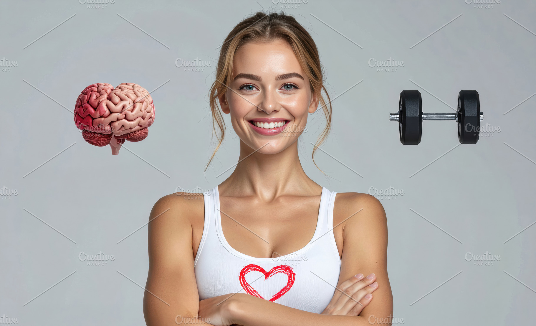 Healthy Mind and Fitness Concept with Smiling Woman, a Person Photo by Davizro's Market