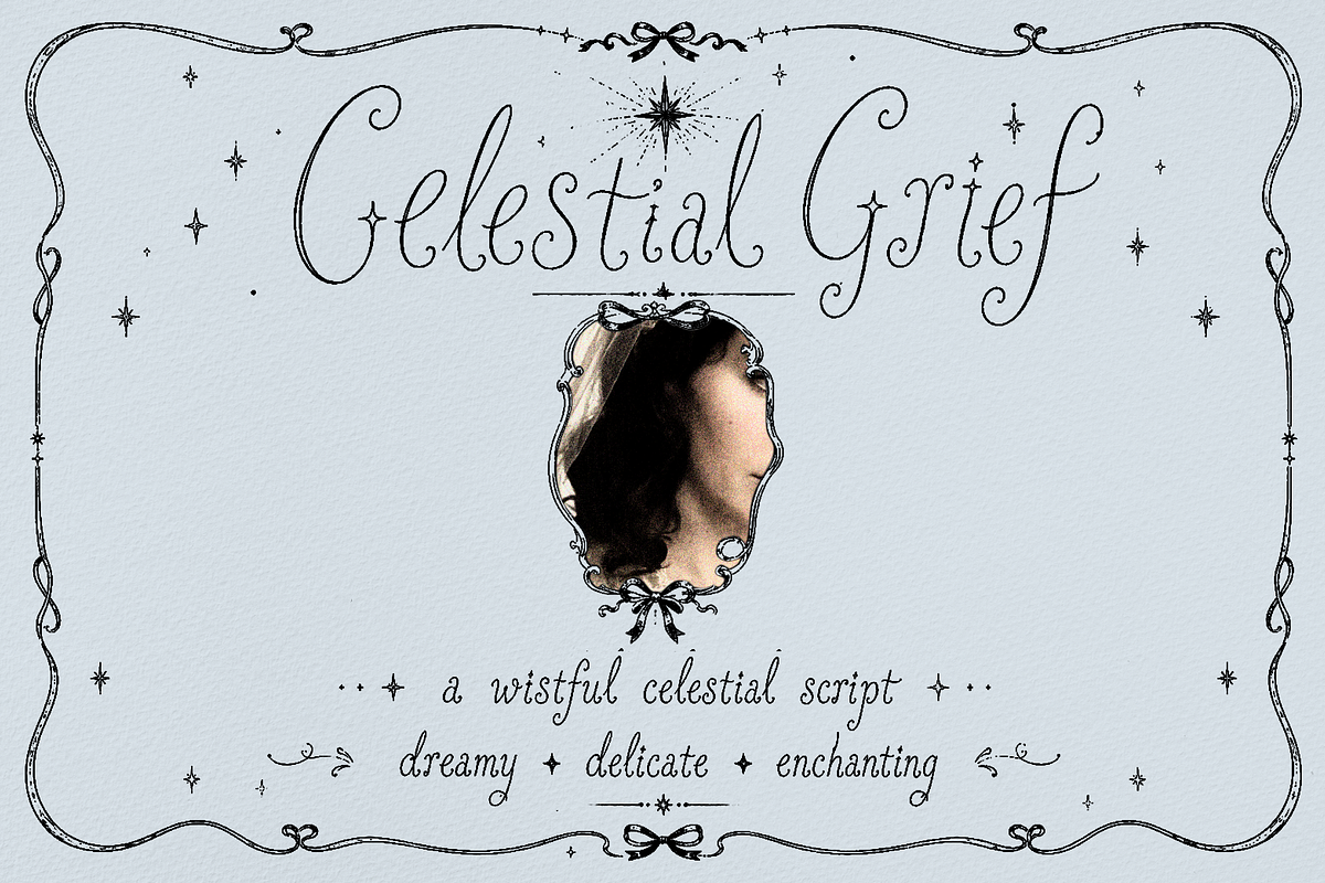 Celestial Grief, a Script Font by Lilithcollageart (Photo 4 of 8)