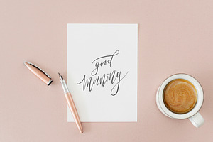 Paper Mockup Card With Coffee Cup