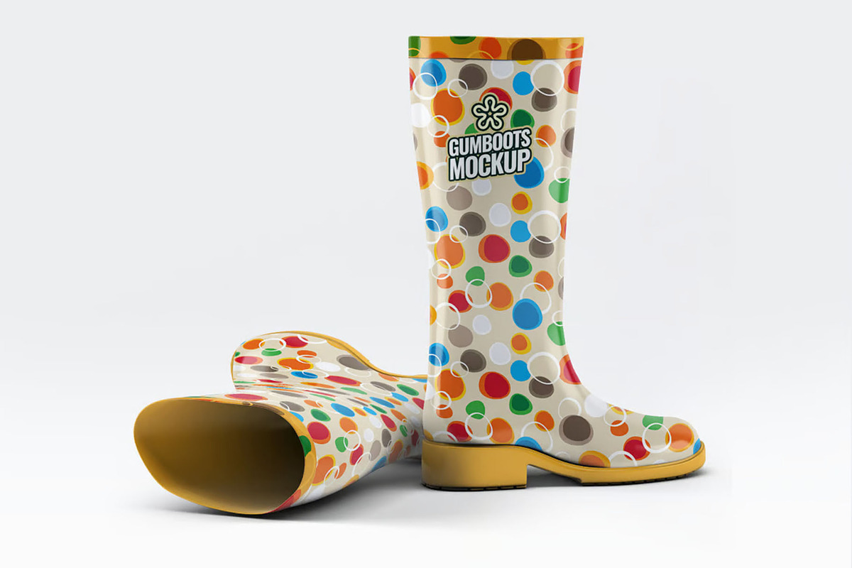 Gumboots Mock-Up, an Apparel Mockup by DesignRushMarket (Photo 5 of 7)