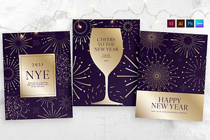 New Years Poster Flyer Template, a Flyer Template by BrandPacks