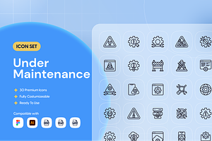 Under Maintenance Icon Set, an Outline Icon by Nathaya Studio