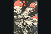 Celestial Space Mountain Collages, a Decorative Illustration by StockVerse Creative (Thumbnail 4 of 4)
