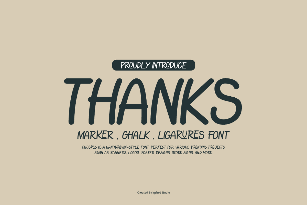 Chosrag - Marker Ligatures Font, a Handwritten Font by Iqsiart Studio (Photo 8 of 8)