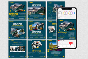 Travel - Tours - Instagram Posts, a Social Media Template by Mohammad Sarfaraz