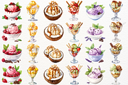 Watercolor Ice Cream PNG Dessert, a Food Illustration by SugarCloudStudioArt (Thumbnail 6 of 6)