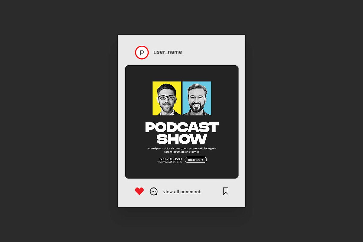 Dark Themed Podcast / Talk Show Post, a Social Media Template by Saman Osama (Photo 3 of 4)