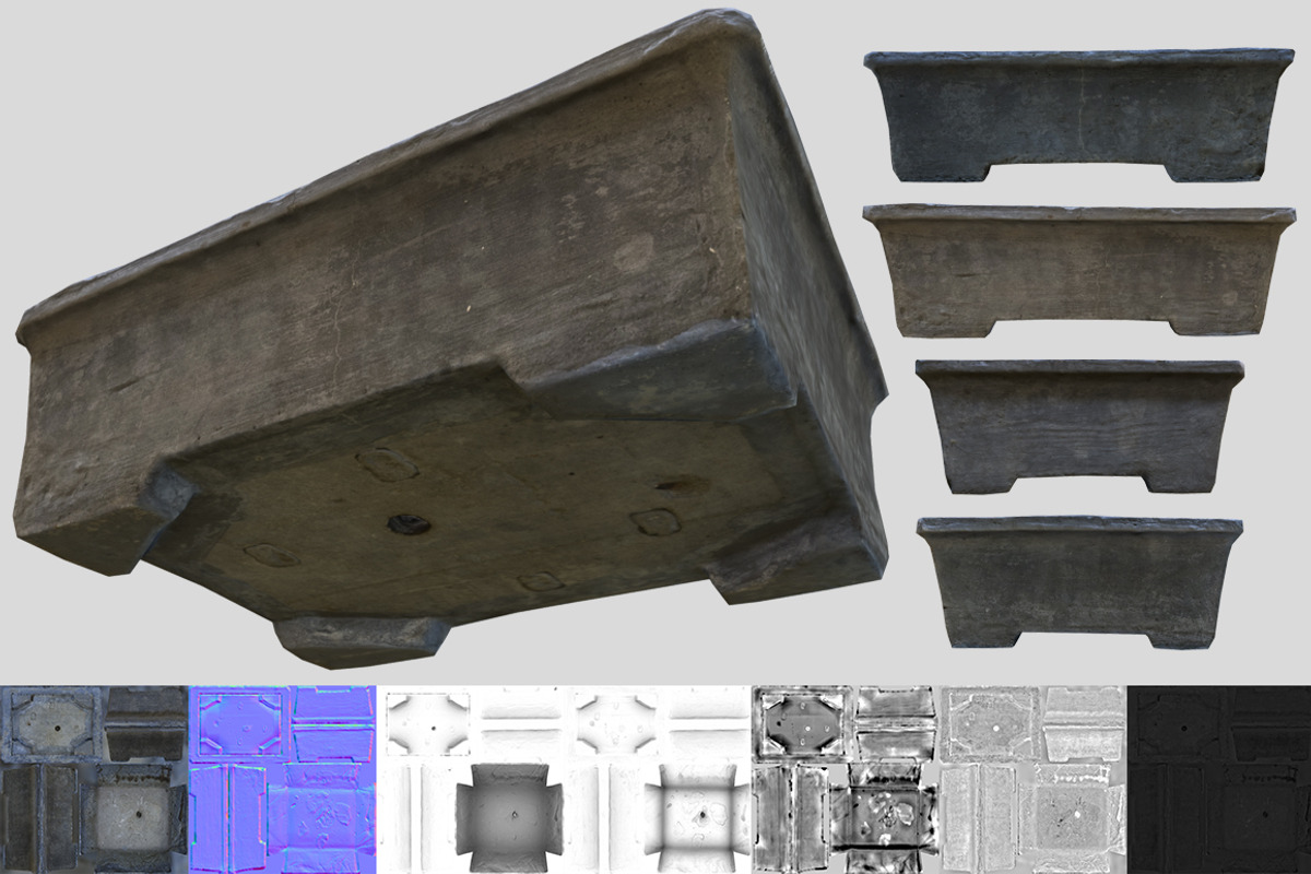 Cement Bonsai Pot, an Object 3D Model by Beatheart Creative Studio (Photo 5 of 7)