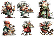 Whimsical Christmas Grandma Clipart, an Illustration by DreamArtGraphic (Thumbnail 4 of 6)