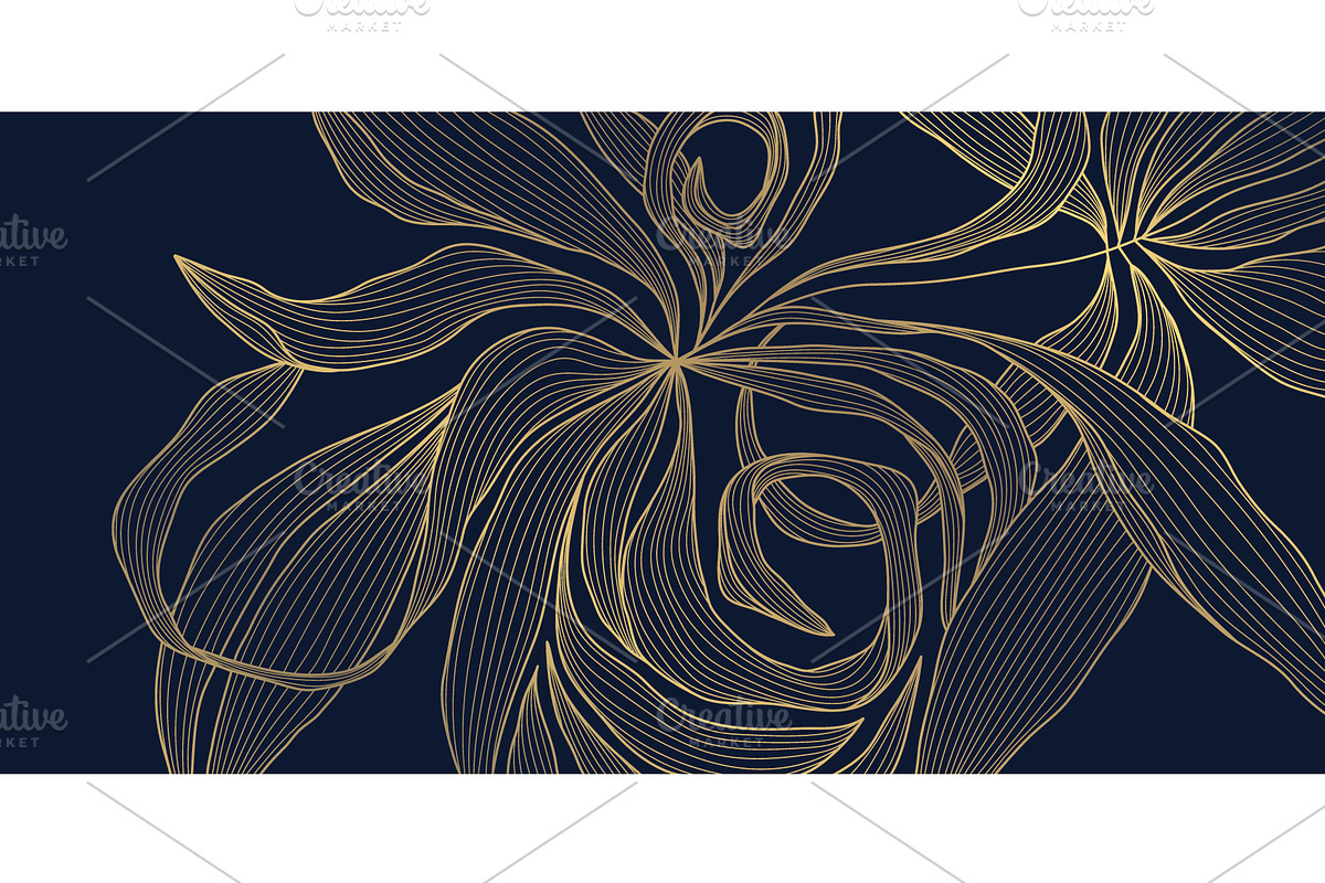 Flowers and Leaves Line Luxury Art, a Pattern Graphic by Marylia (Photo 17 of 27)