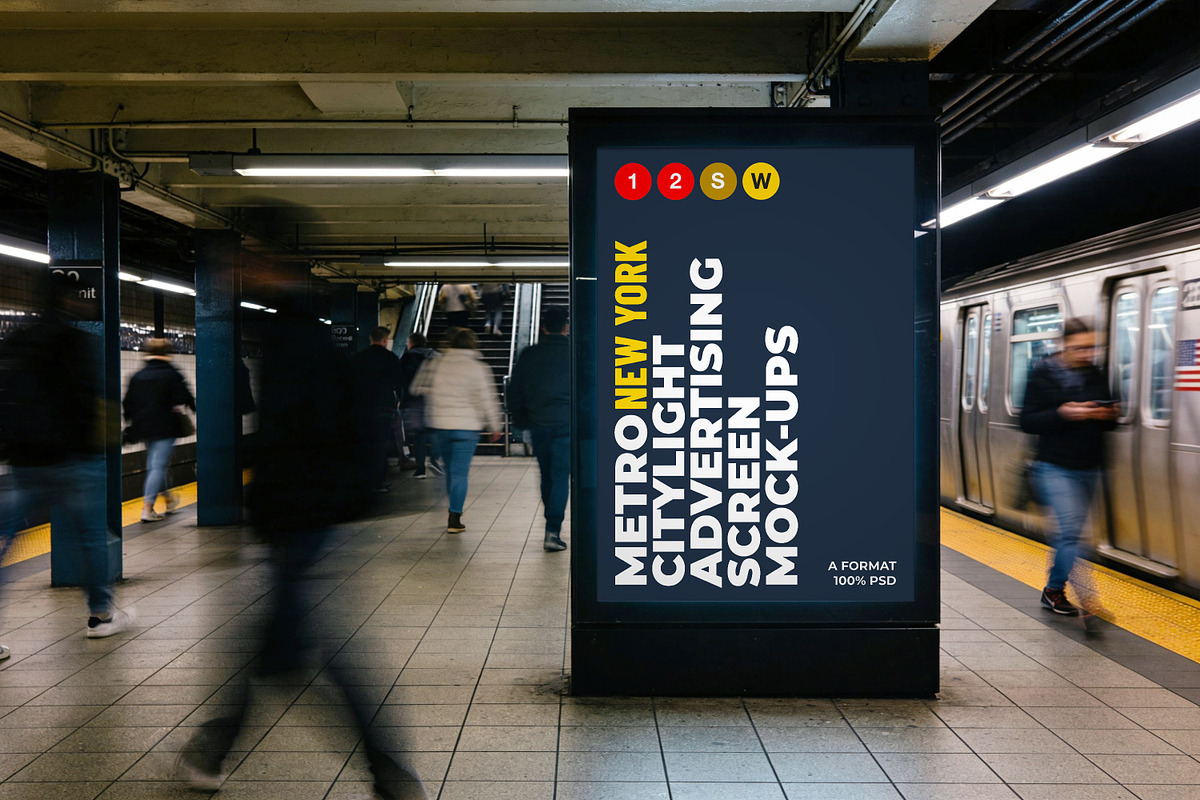 New York Metro Ad Screen Mock-Up 1, an Advertising Mockup by Graphic Shelter (Photo 8 of 8)