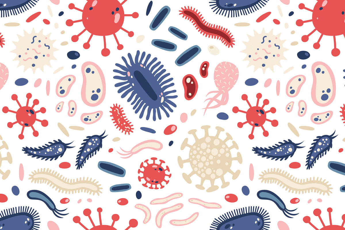 Microbes set and seamless, an Animal Illustration by Good Studio (Photo 7 of 14)