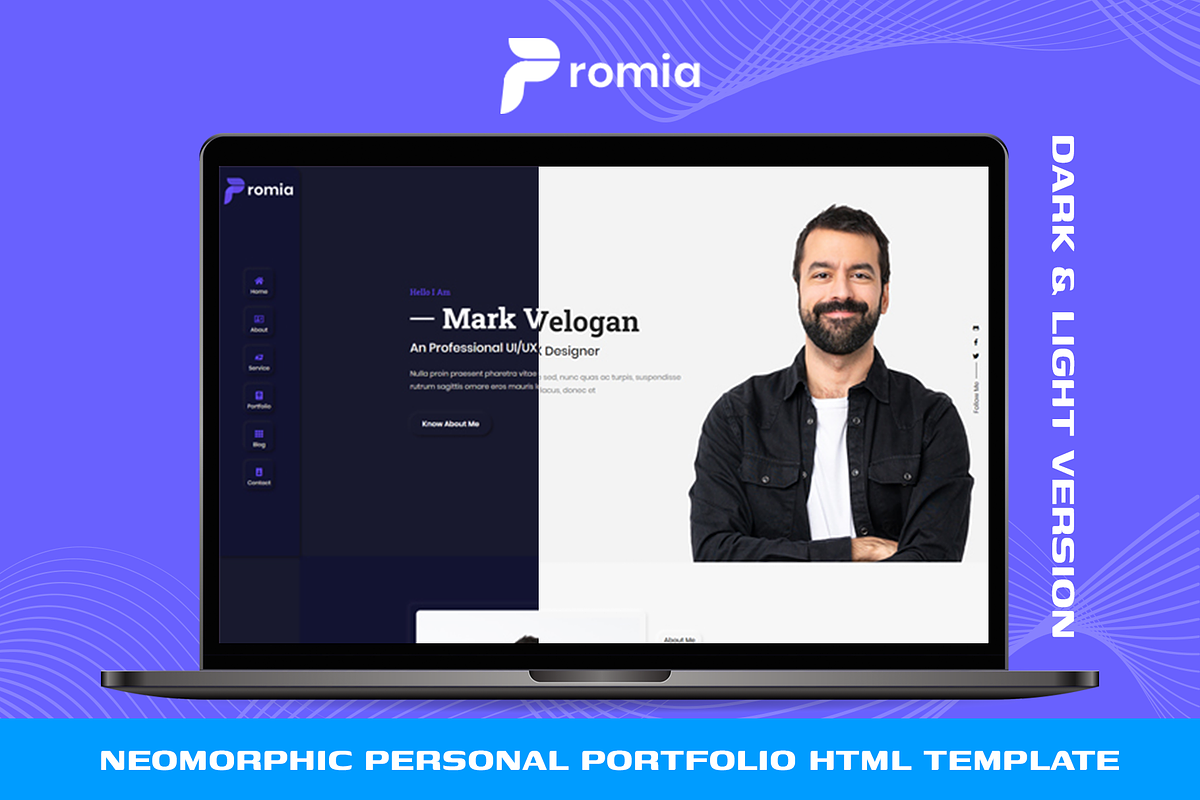 Promia- Personal Portfolio Template, a HTML Template by THESOFTKING (Photo 1 of 2)