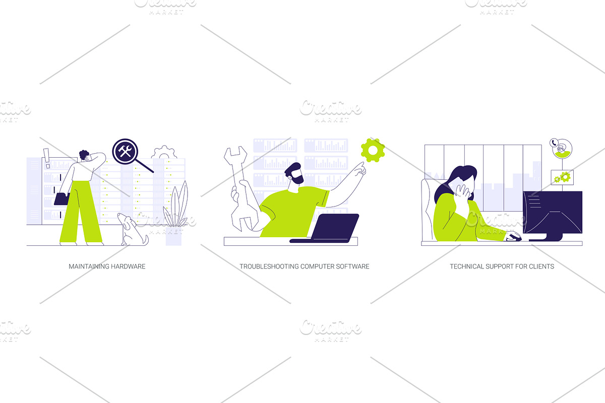 Network technician abstract concept, a Technology Illustration by Visual Generation