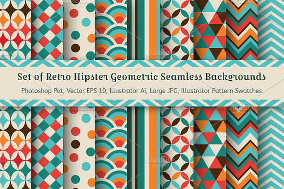 9 Geometric Seamless Backgrounds