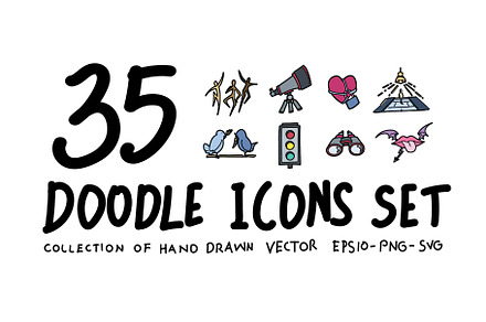 35 Hand Drawn doodle Icons