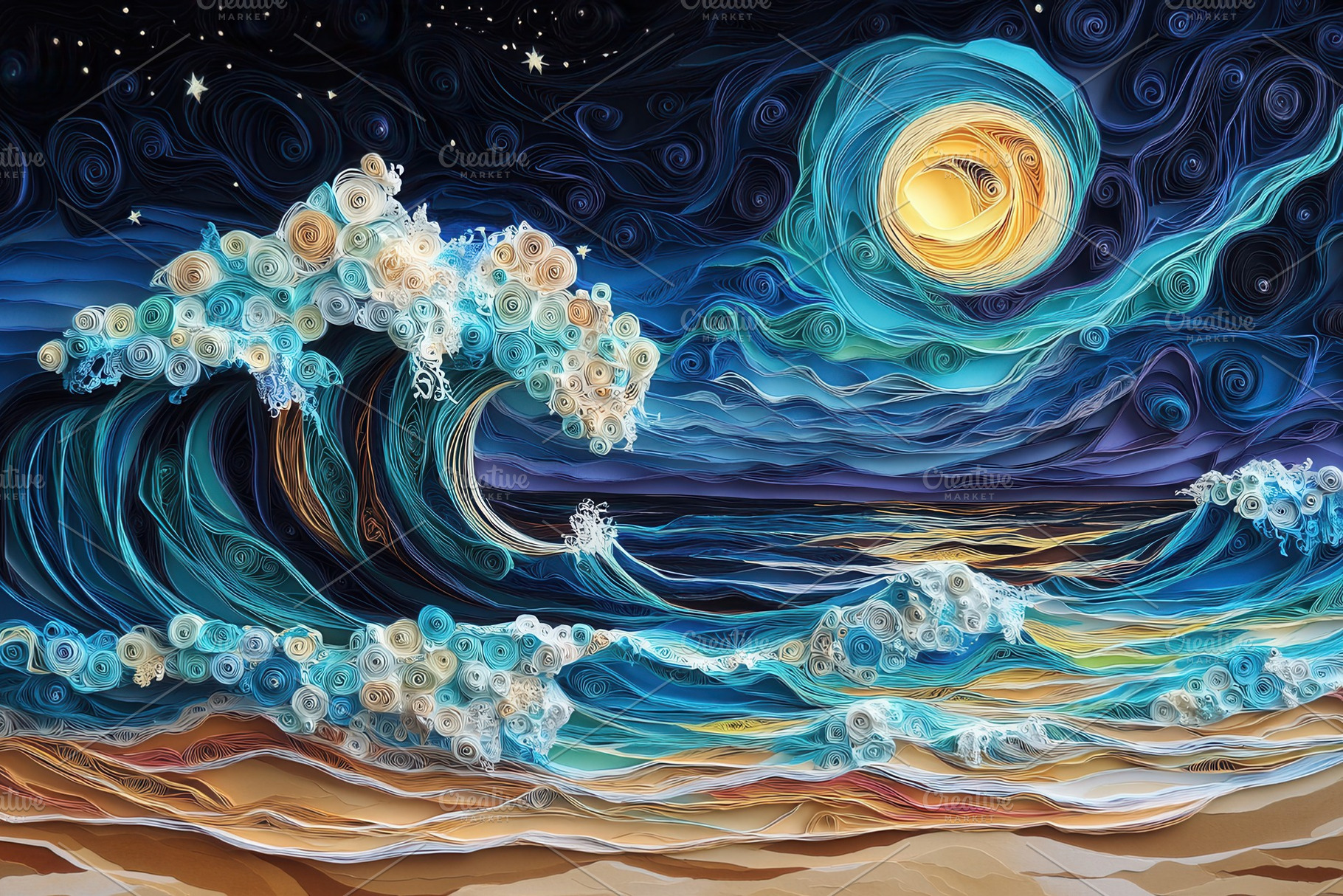 A stunning paper quilling artwork, a Photo by Pavel_design