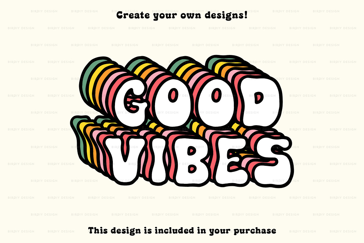 Psychedelic Retro Hippie Icons, a Solid Icon by BirDIY Design (Photo 9 of 10)