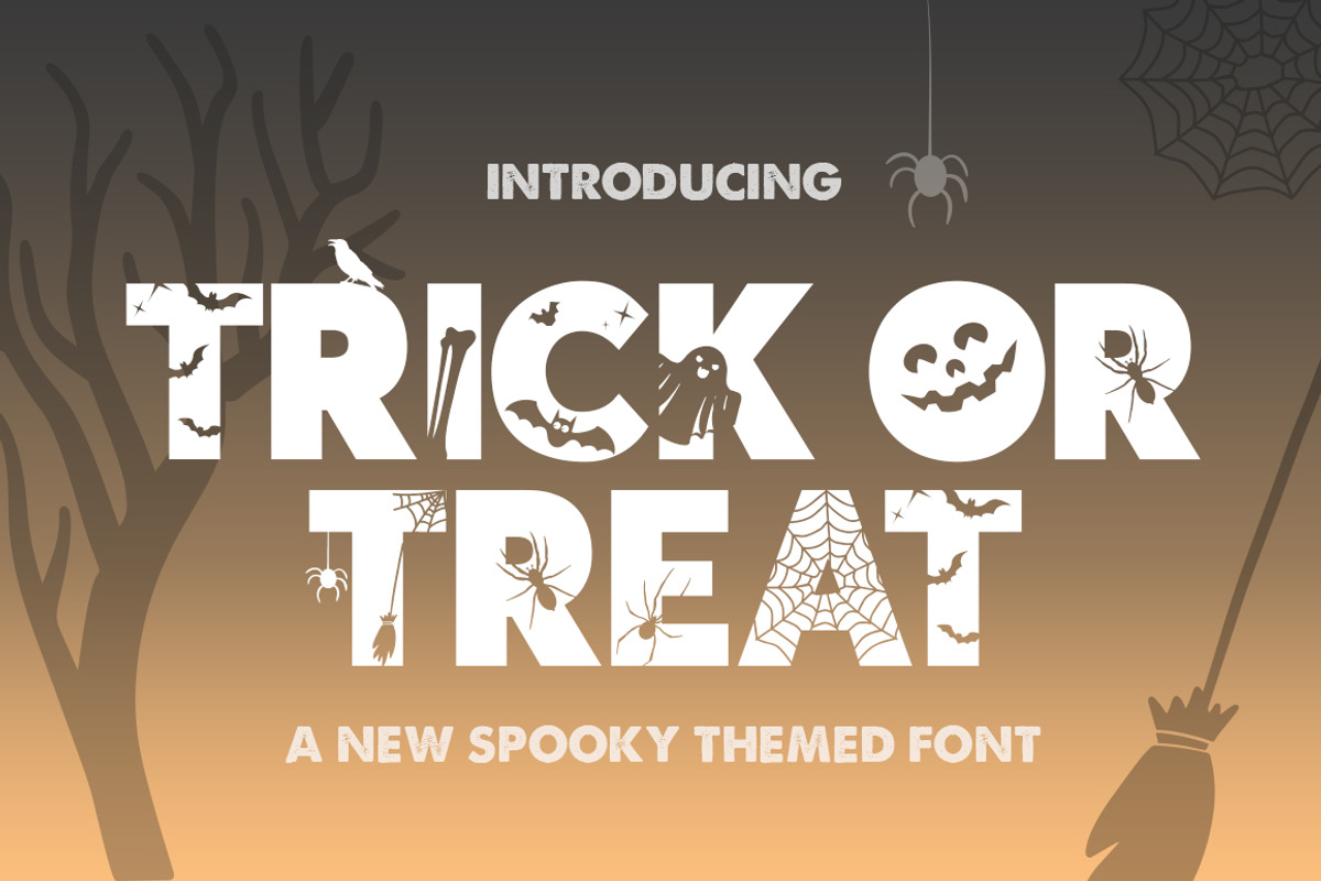 Trick or Treat Silhouette Font, a Font by Salt & Pepper Designs (Photo 1 of 5)