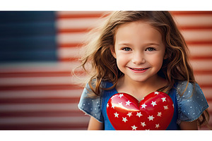 flag red white blue heart ai, a Health & Medical Photo by pikepicture