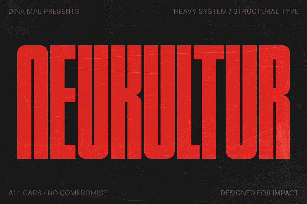 NEUKULTUR - Compressed Display Font, a Sans Serif Font by Dina Mae (Photo 1 of 11)