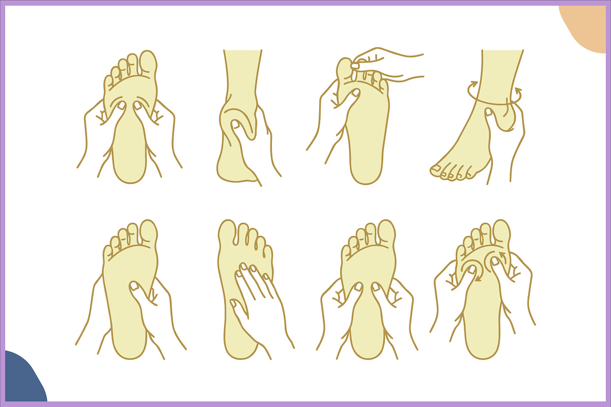Foot Reflexology Massage Vector Set, an Object Illustration by Gfx Expert Team (Photo 3 of 3)