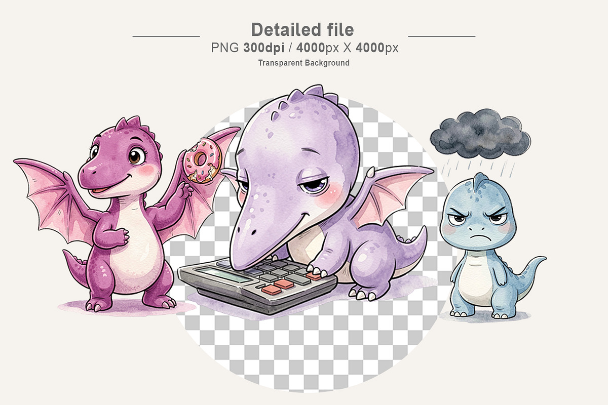 Funny Dino Sublimation PNG, an Illustration by Artnoy (Photo 3 of 8)