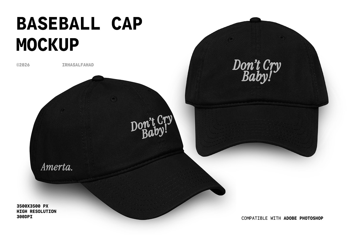 Baseball Cap Mockup by irhasalfahad, a Hat Mockup by Irhasalfahad (Photo 1 of 5)