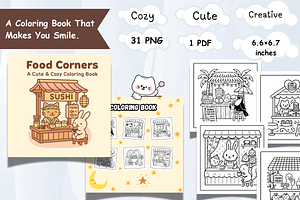 Food Corners Coloring pages – 31 PNG