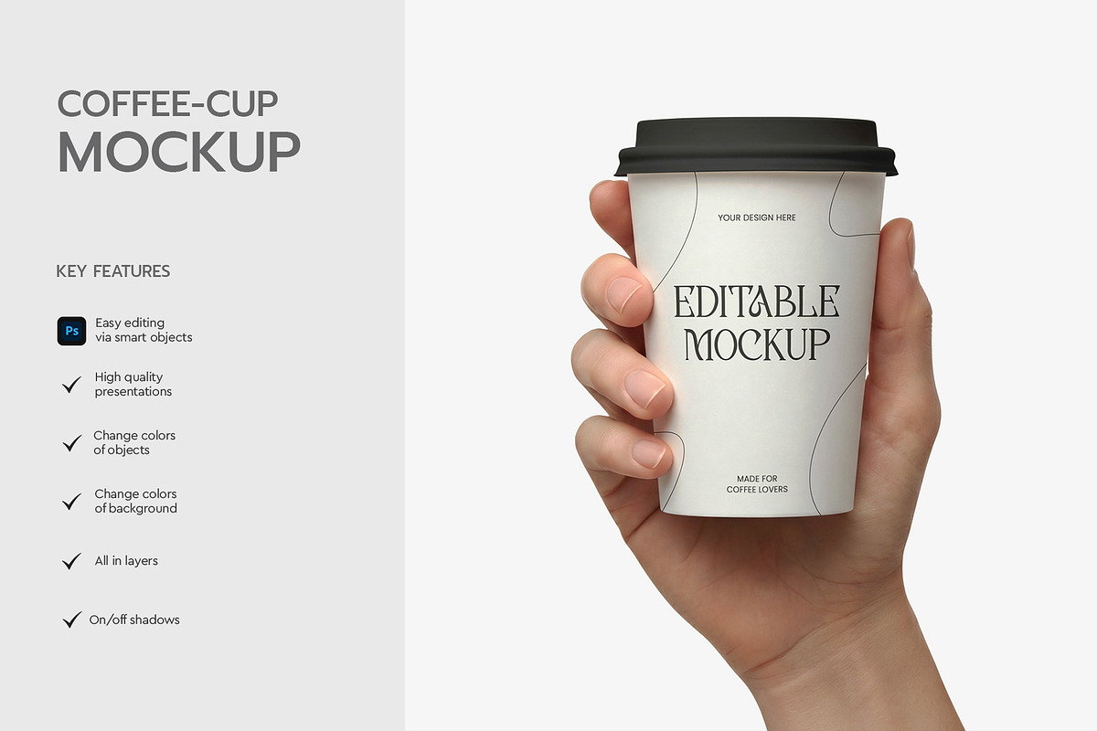 Takeaway Coffee Cup Mockup, a Cups & Container Mockup by graphypix (Photo 4 of 4)