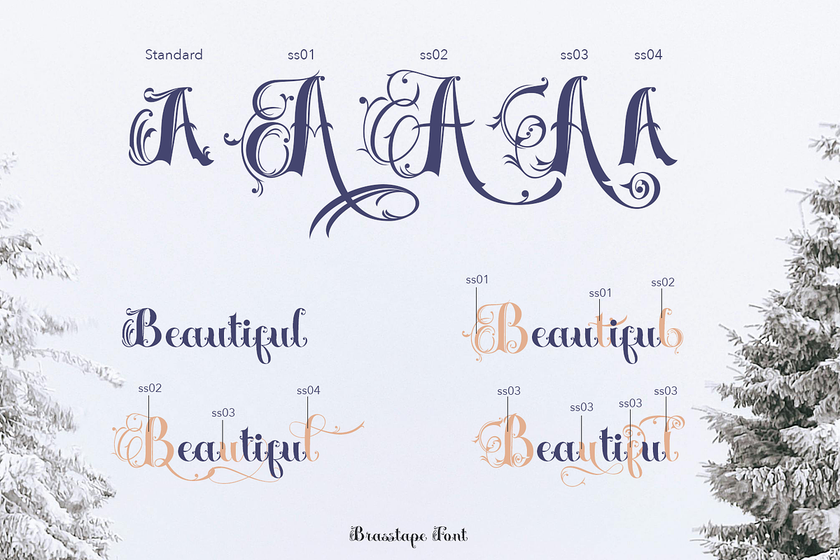 Brasstape Decorative Script, a Blackletter Font by madeDeduk (Photo 2 of 10)