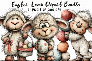 Easter Lamb PNG Clipart, an Illustration by Libby Wishes